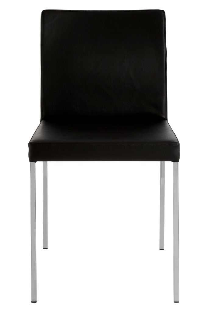 Black Faux Leather Dining Chairs Set of 2 Contemporary Black LeatherEffect Upholstery with Soft Padding | Bed Sava