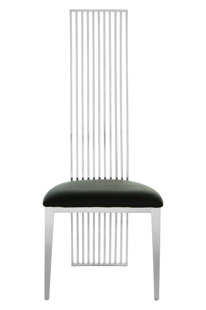 Durable Silver Finish Dining Chair, Versatile Modern Chair For Dinner, Sleek Luxury Chair For Livingroom