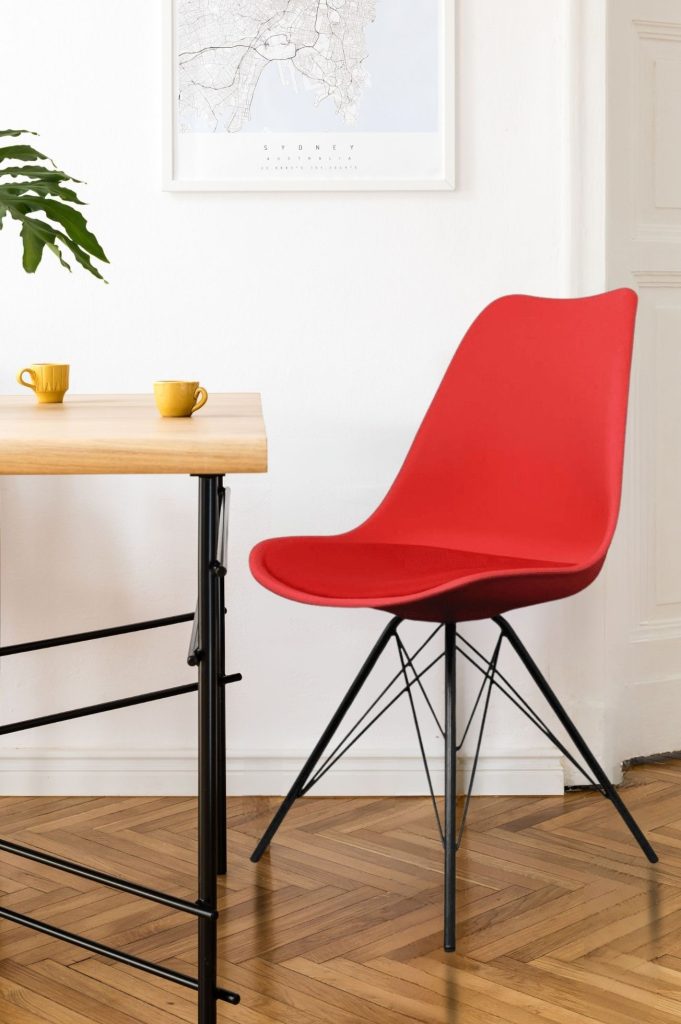 Soho Plastic Dining Chair with Black Metal Legs