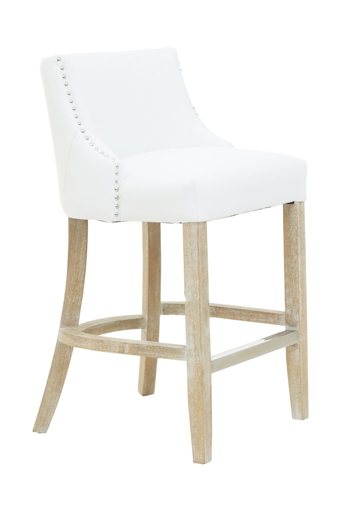 Bar Stool with Back, Velvet Seat Breakfast Bar Chair, Kitchen Stool with Footrest, Chair for Bar, Home