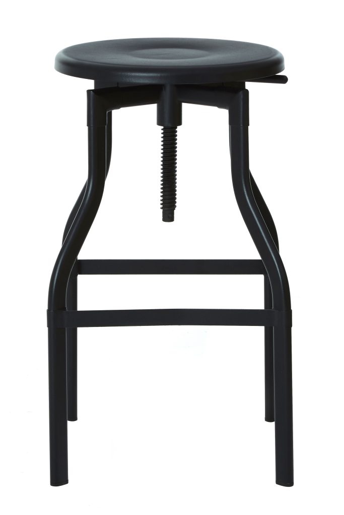 Stable Black Metal Bar Stool, Industrial Bar Stool For Breakfast, Robust Breakfast Bar Stool For Kitchen