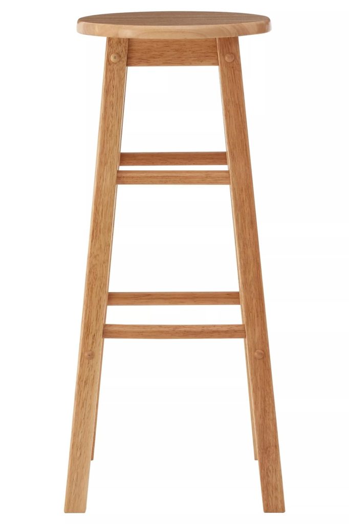 Interiors by Premier Sustainable Hevea Wood Tall Bar Stool, Wooden Bar Stool, Solid Wood Bar Stool, Wooden Breakfast Bar Stool