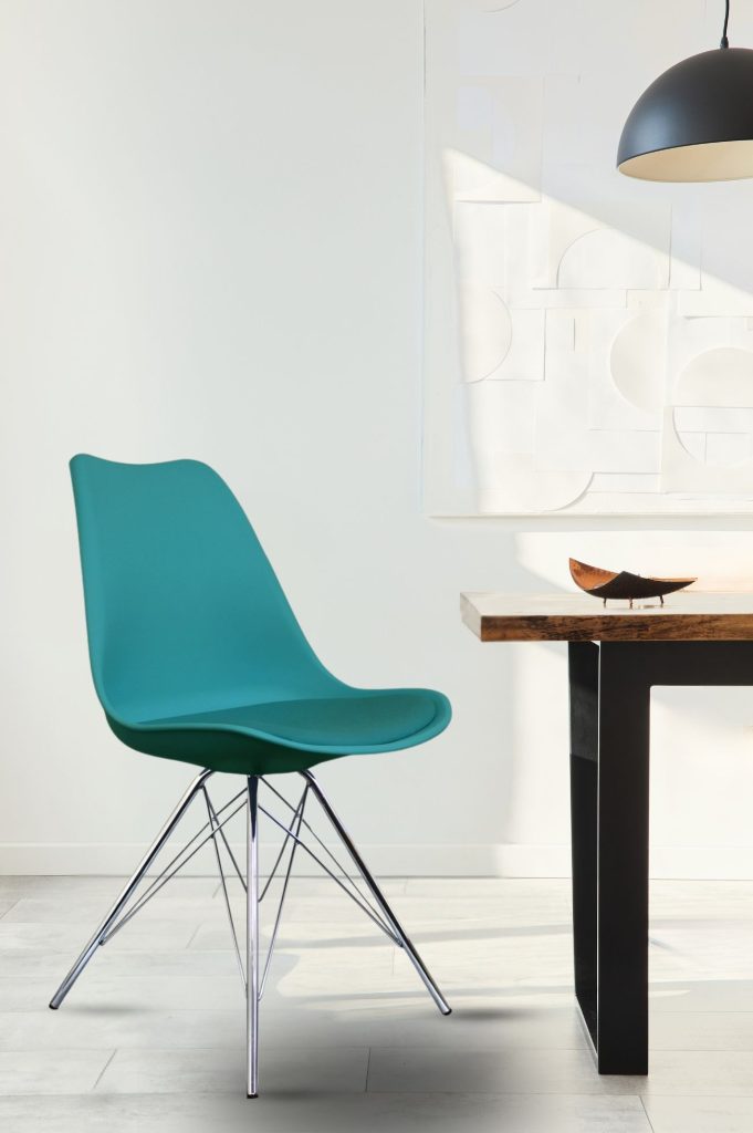Soho Plastic Dining Chair with Chrome Metal Legs