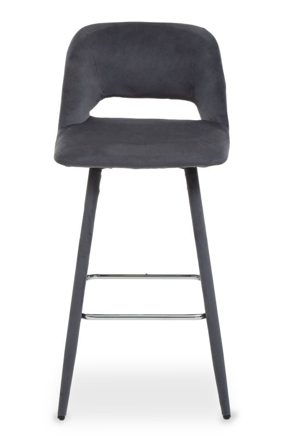 Warren Grey Velvet Bar Chair | Bed Sava