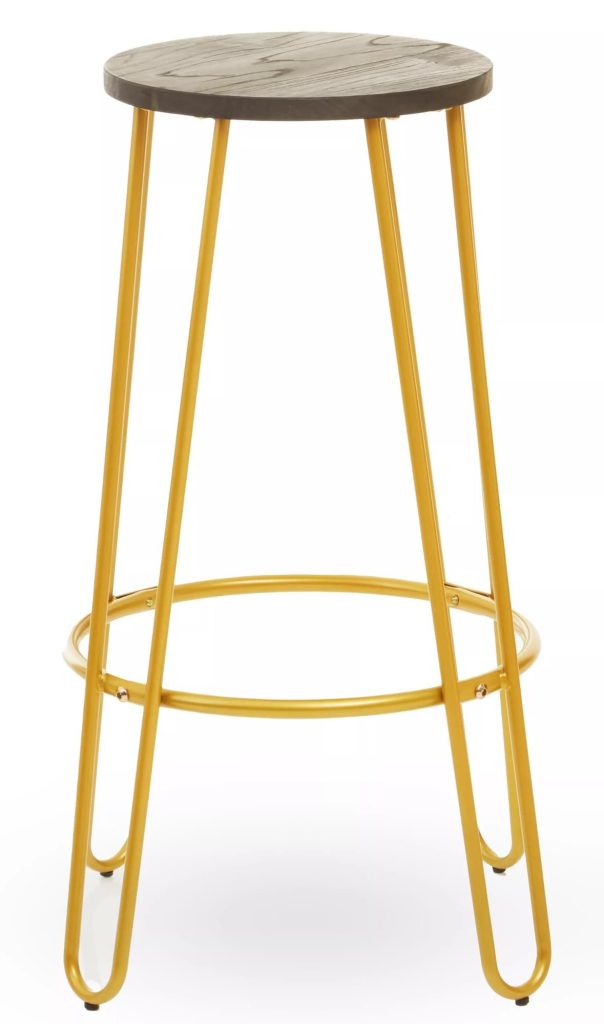 Contemporary Metal Finish Bar Stool, Hairpin Stool Kitchen Counter, Versatile Breakfast Stool for Home