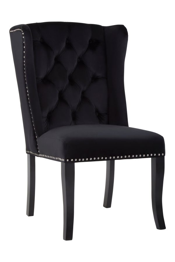 Buttoned Velvet Dining Chairs Velvet Upholstered Chair with Wooden Legs Accent Chair for Living Room | Bed Sava