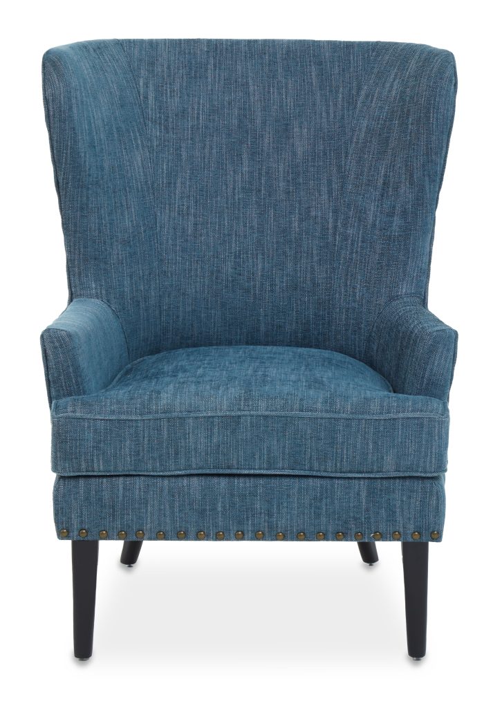 Green Wingback Lounge Arm Chair, High Back Fabric Living Room Chair, Mid Century Arm Chair with Fabric