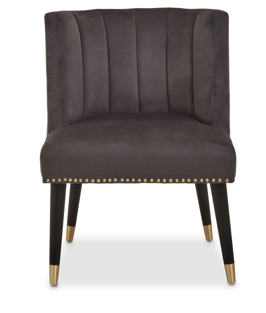 Grey Velvet Chair for Living Room, Chair with Velvet Upholstery, Dining Chair for Lounge, Dinner, Home