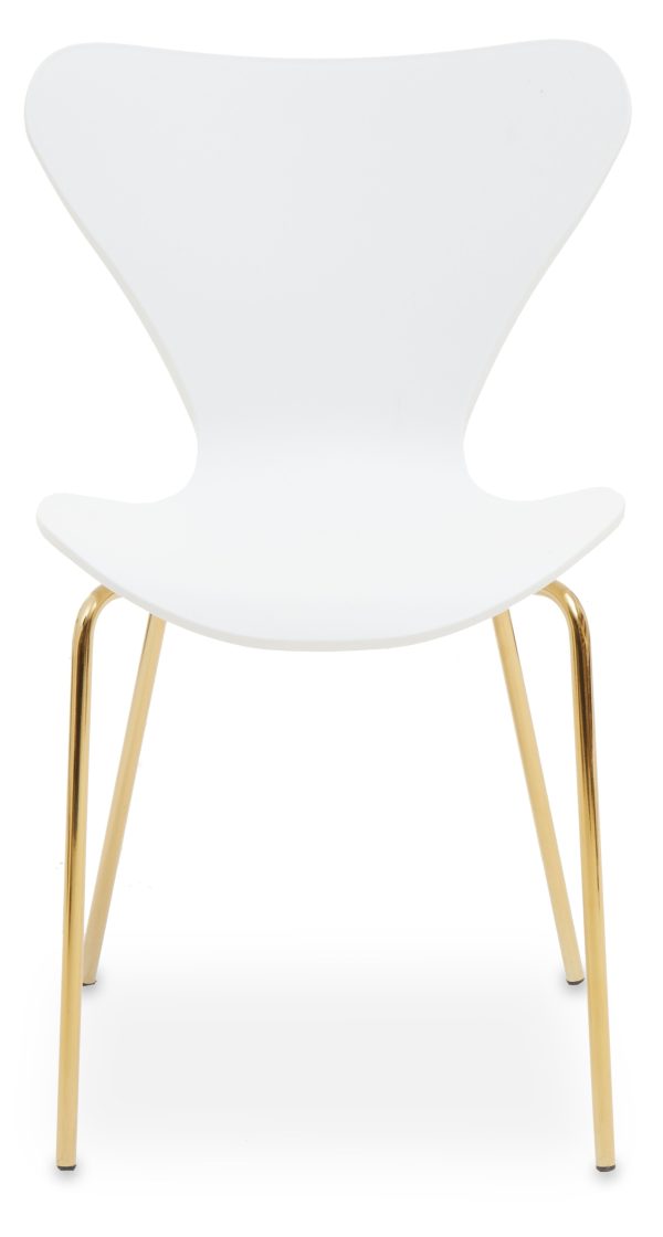 Comfortable Dining Chair With White Seat And Gold Chrome Legs Elegant Chair For Table Modern Dining Chair | Bed Sava