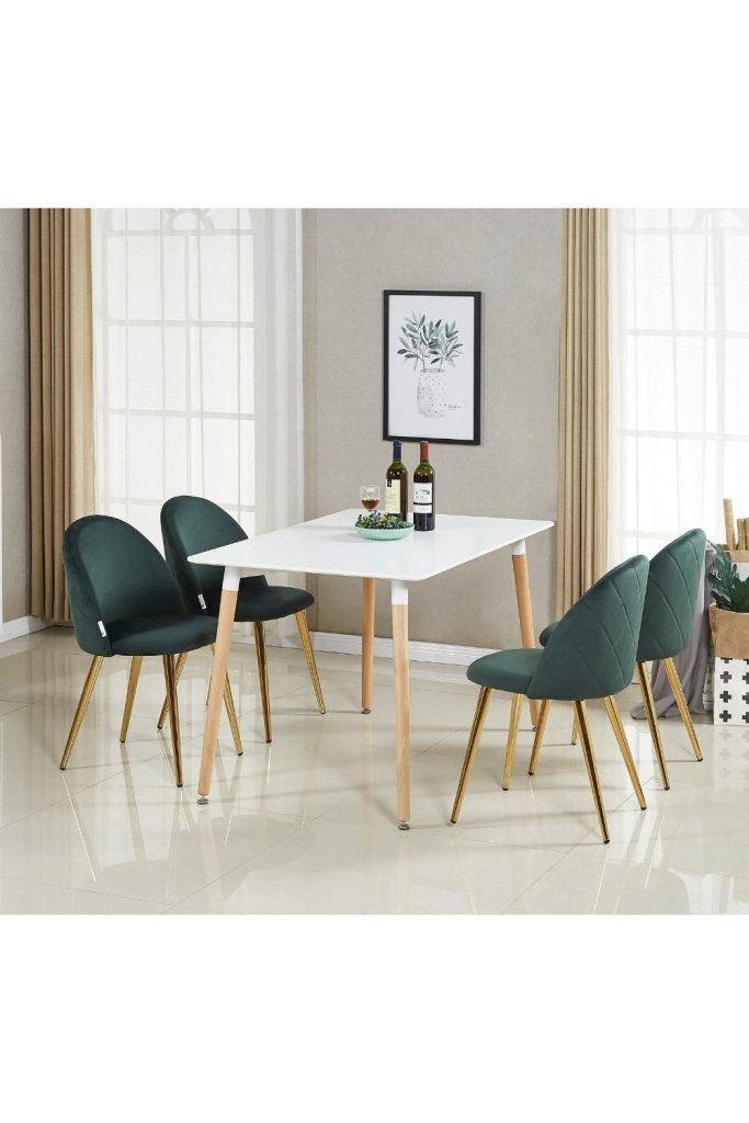 'Lucia Halo' Dining Set with a Table and Chairs Set of 4
