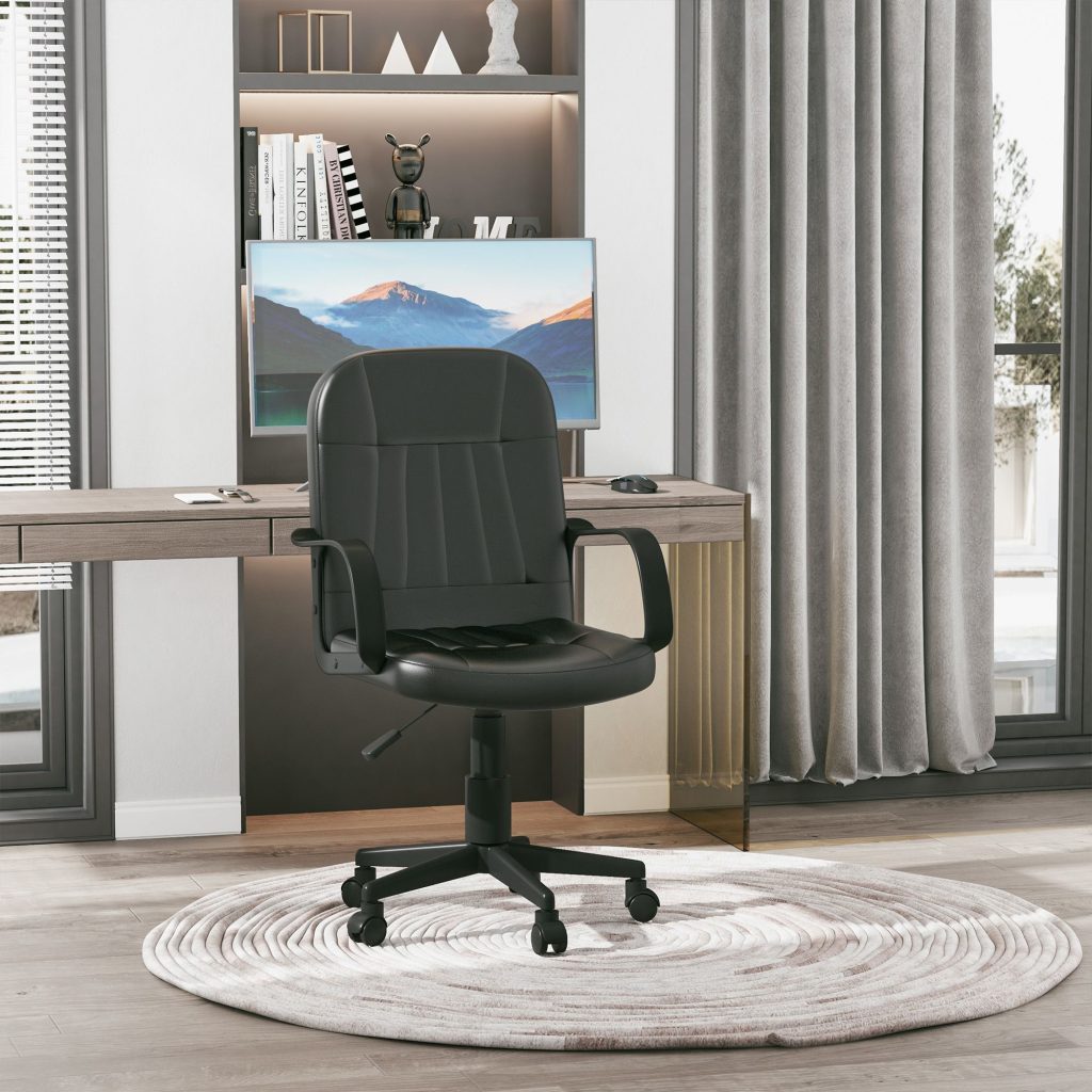 Swivel Office Chair, PU Leather Computer Desk Chair for Home