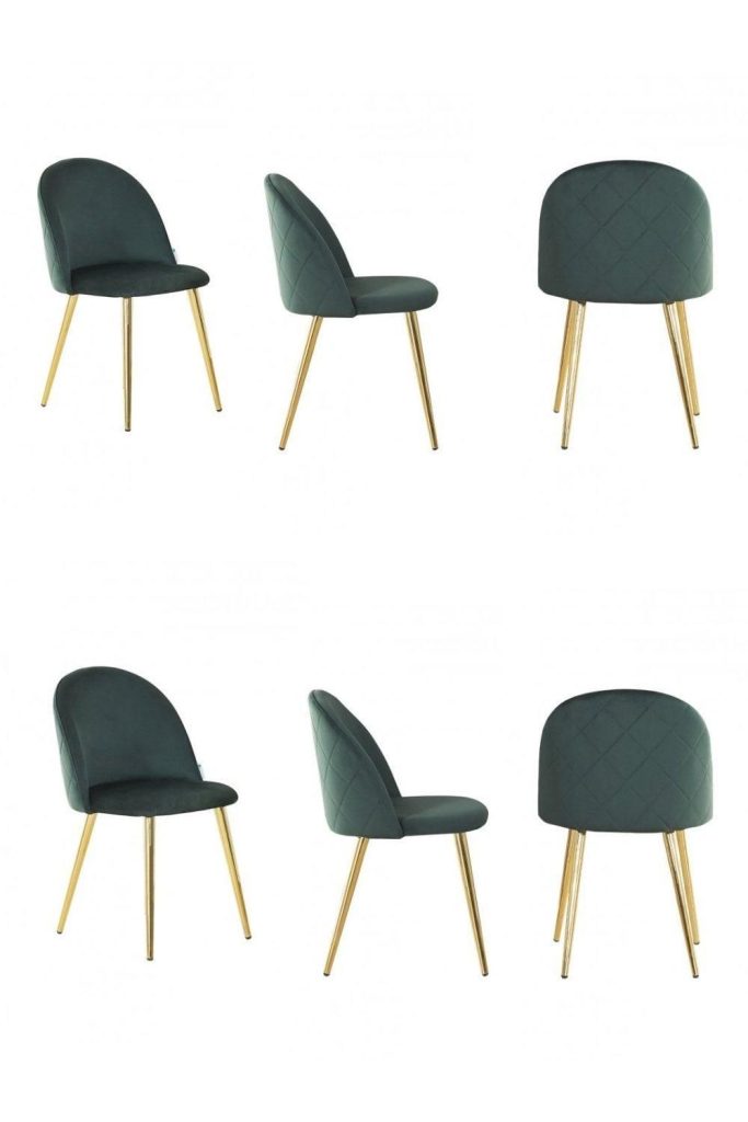 'Lucia' Velvet Dining Chair Set of 6