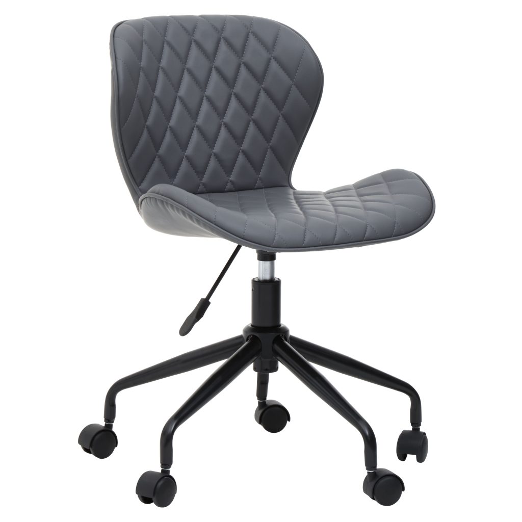 Comfortable Design Black Armless Home Office Chair, Ergonomic Work From Home Chair, Movable Sleek Chair