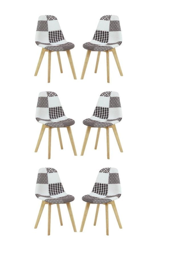Chrono Patchwork Dining Chair Set of 6 | Bed Sava