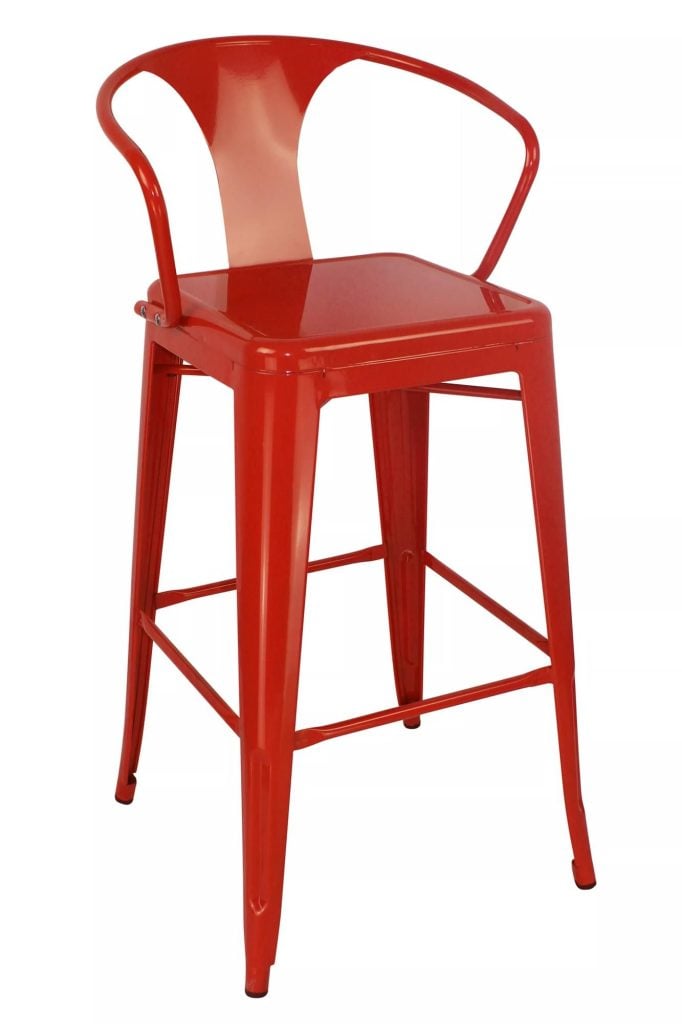 Interiors by Premier Powder Coated Metal Cubic Bar Chair with Arms