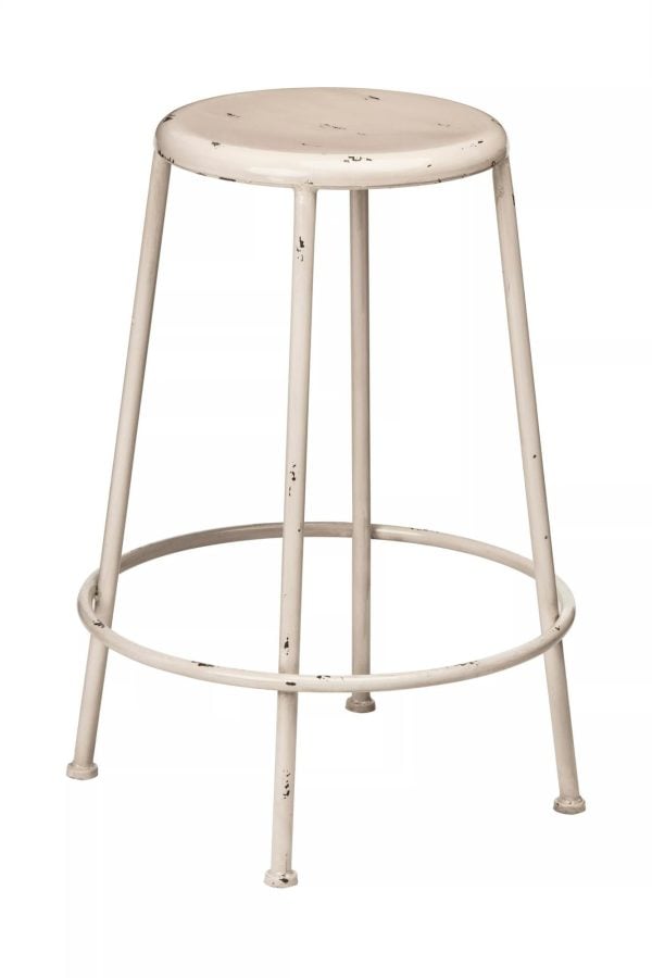 Stable Constructed Cream Metal Stool Industrial Style Bar Stool For Breakfast Robust Breakfast Stool | Bed Sava