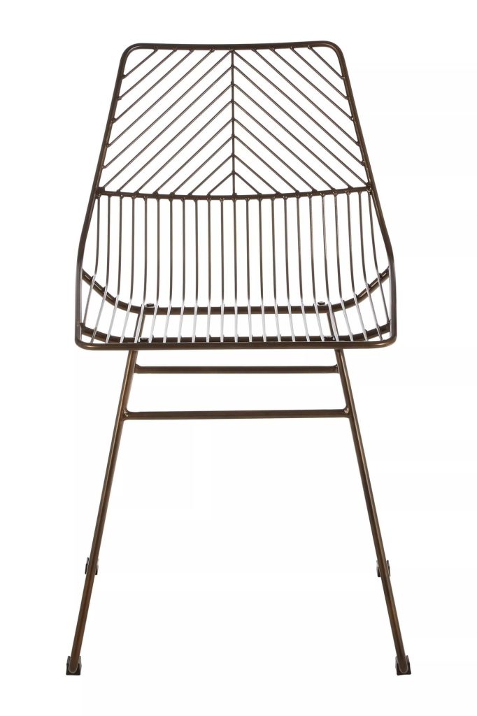 Comfortable Small Metal Wire Chair, Metal Chair for Kitchen, Outdoor Tapered Metal Chair for Patio