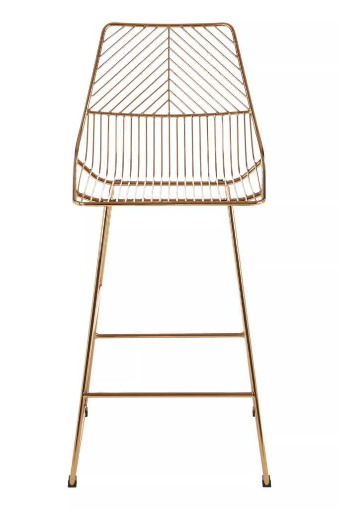 Wire Design Metal Wire Bar Chair, Sturdy Metal Bar Chair, Supportive Breakfast Wire Chair for Home