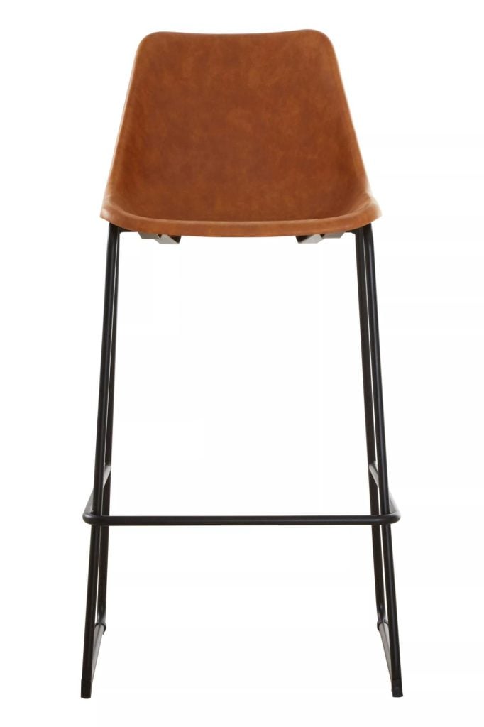 Elevated And Comfortable Bar Stool With Black Legs, Sleek Kitchen Stool, Stable Contemporary Bar Stool