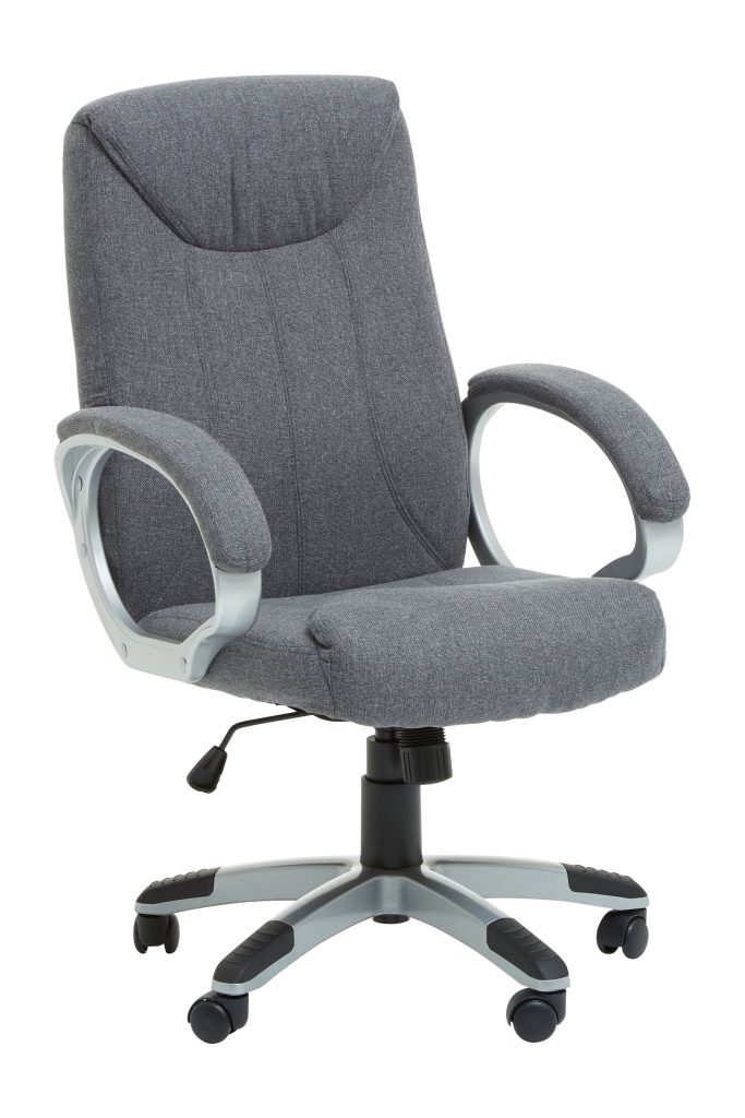 Comfortable Grey Home Office Chair, Ergonomic Work From Office Chair, Movable Ergonomic Chair For Bedroom