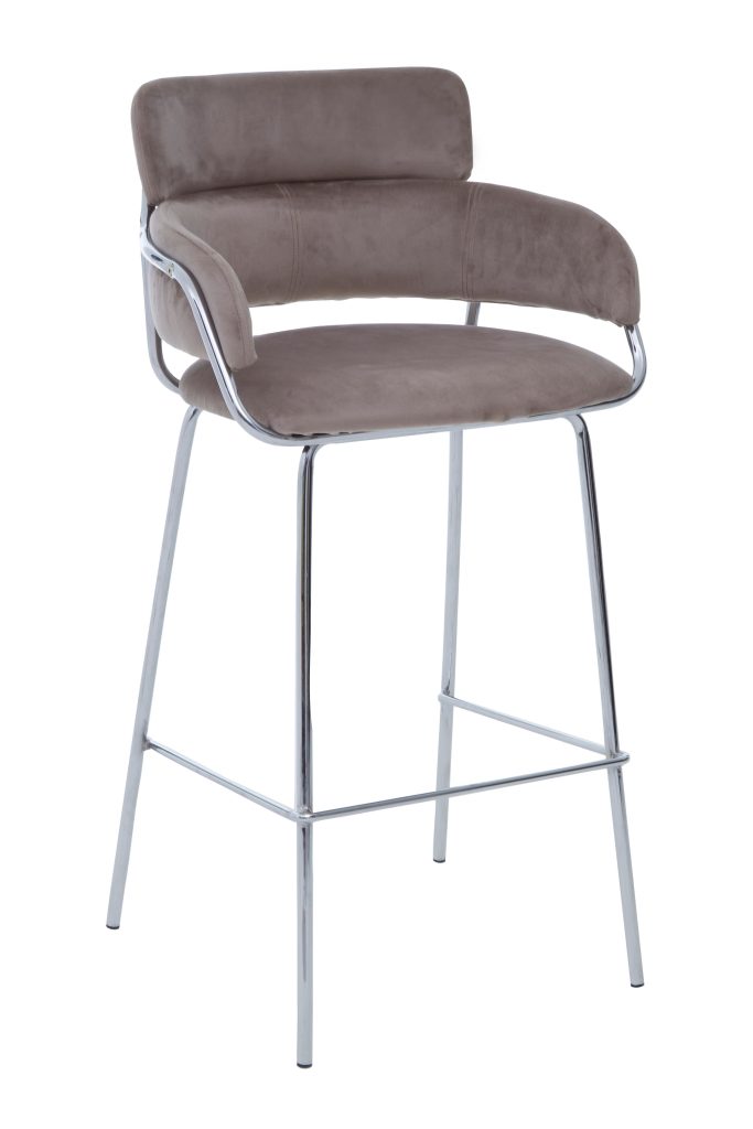 Tamzin Mink Velvet Bar Chair