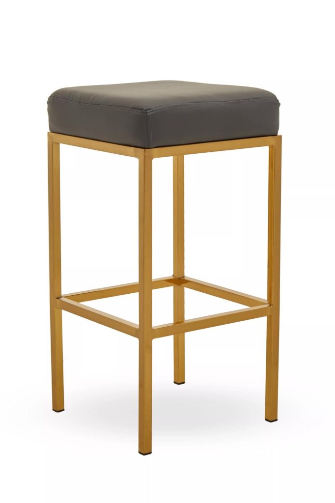 Stable Black And Gold Finish Bar Stool, Modern Style Bar Stool For Breakfast, Robust Bar Stool For Kitchen