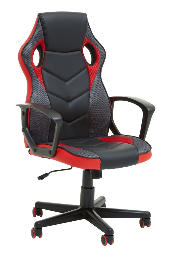 Black And Red Pu Home Office Chair | Bed Sava