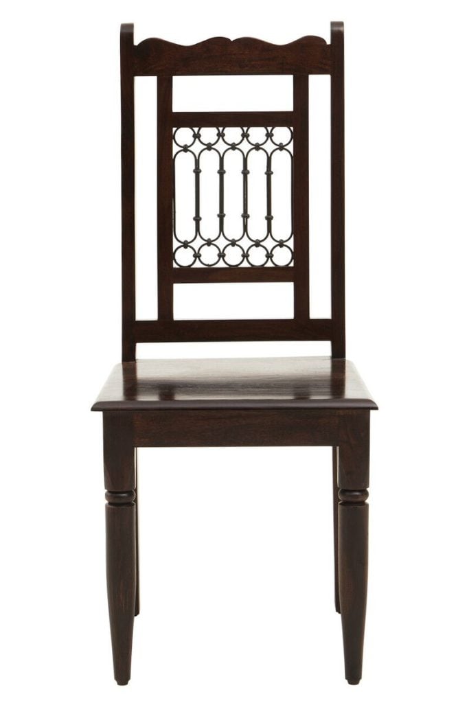 Dark Sheesham Wood Dining Chair, Vintage Kitchen Chair for Dining, Wooden Dining Table Chair, Dining Chair
