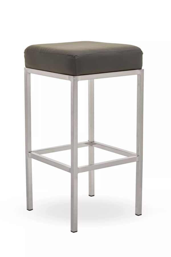 Interiors by Premier Baina Dark Grey And Chrome Finish Bar Stool | Bed Sava