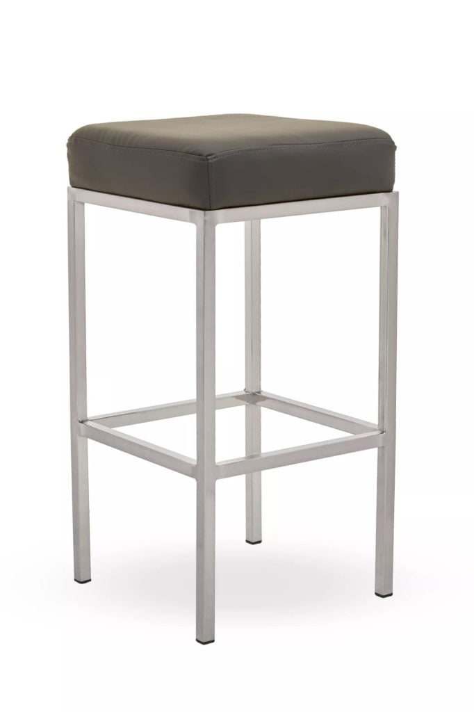 Interiors by Premier Baina Dark Grey And Chrome Finish Bar Stool