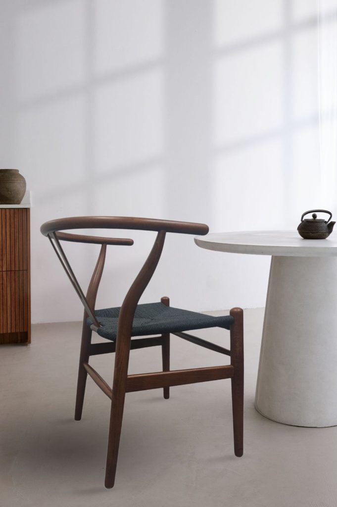 Wishbone Black Beechwood And Black Hemp Weave Dining Chair