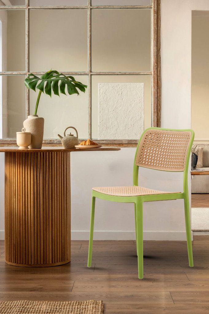 White Plastic Café Dining Chair