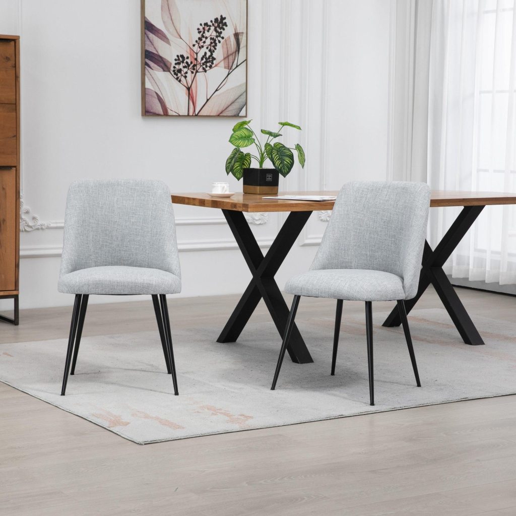 Set of 2 Morandi Fabric Dining Chairs - Set of 2