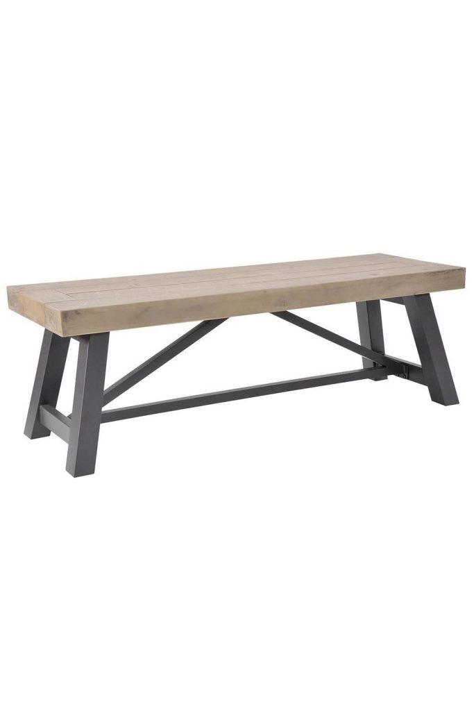 1.32M Industrial Inspired Modern Solid Pine Dining Bench
