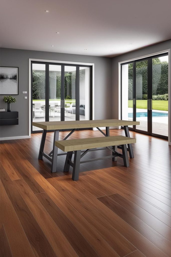1.32M Solid Pine Modern Fixed Top Dining Table
