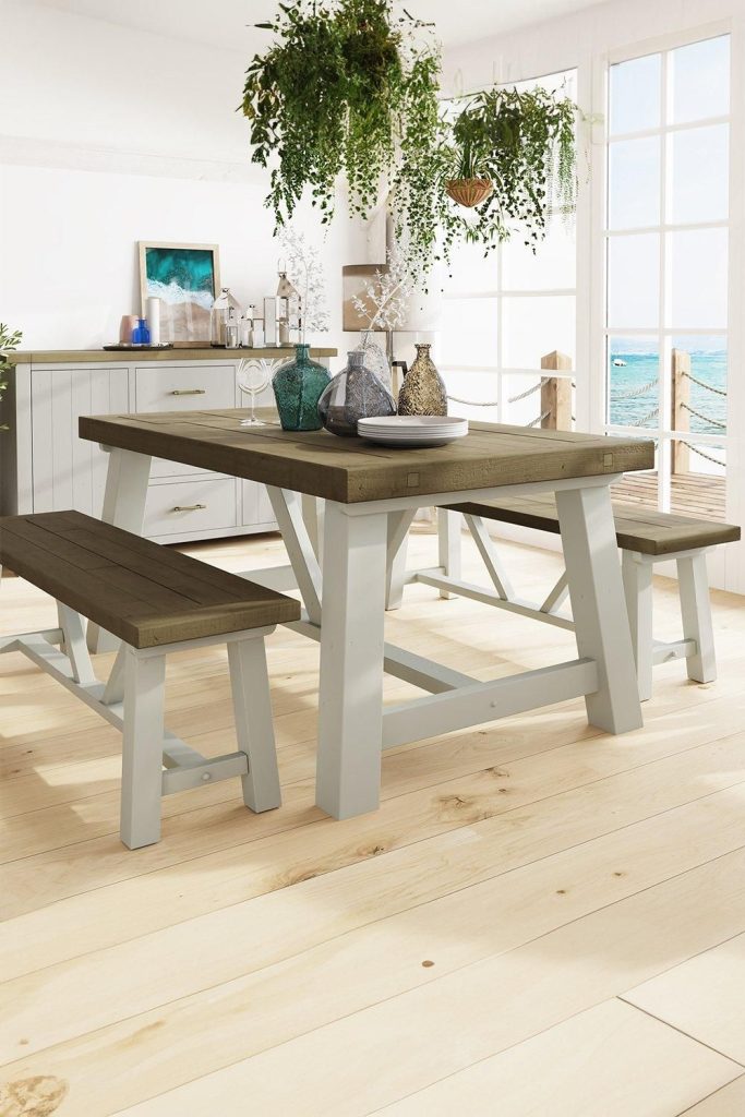 1.4M Handmade Solid Reclaimed Truffle Pine Dining Bench