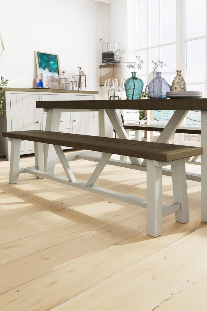 1.8M Handmade Solid Reclaimed Truffle Pine Dining Bench