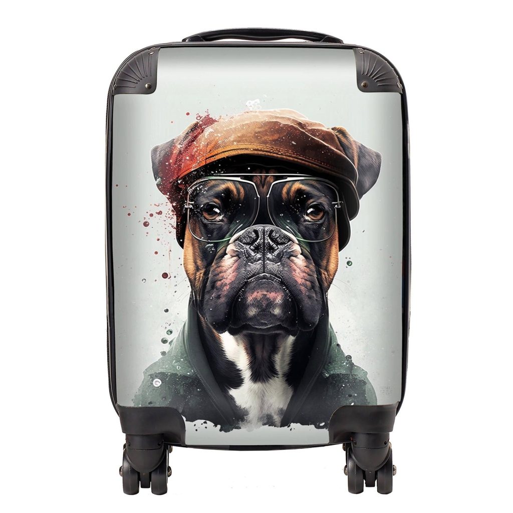 Boxer Dog With Hat Splashart Suitcase