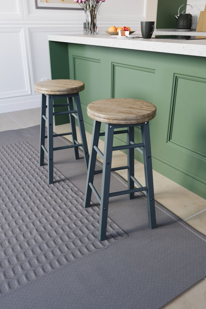 Chef Vida Set of 2 Wooden Revolving Bar Stool Kitchen Dining Furniture