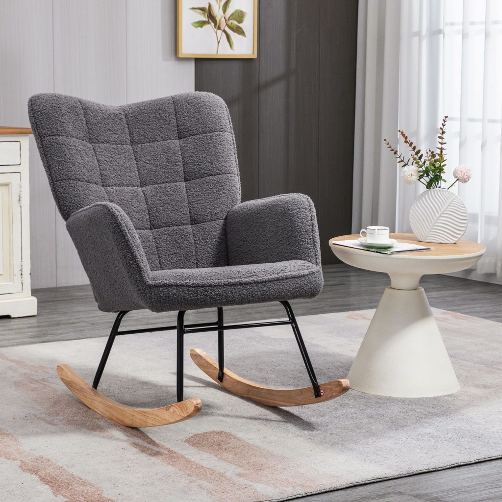 Nursing Rocking Chair Nursery Glider Rocker Armchair for Living Room