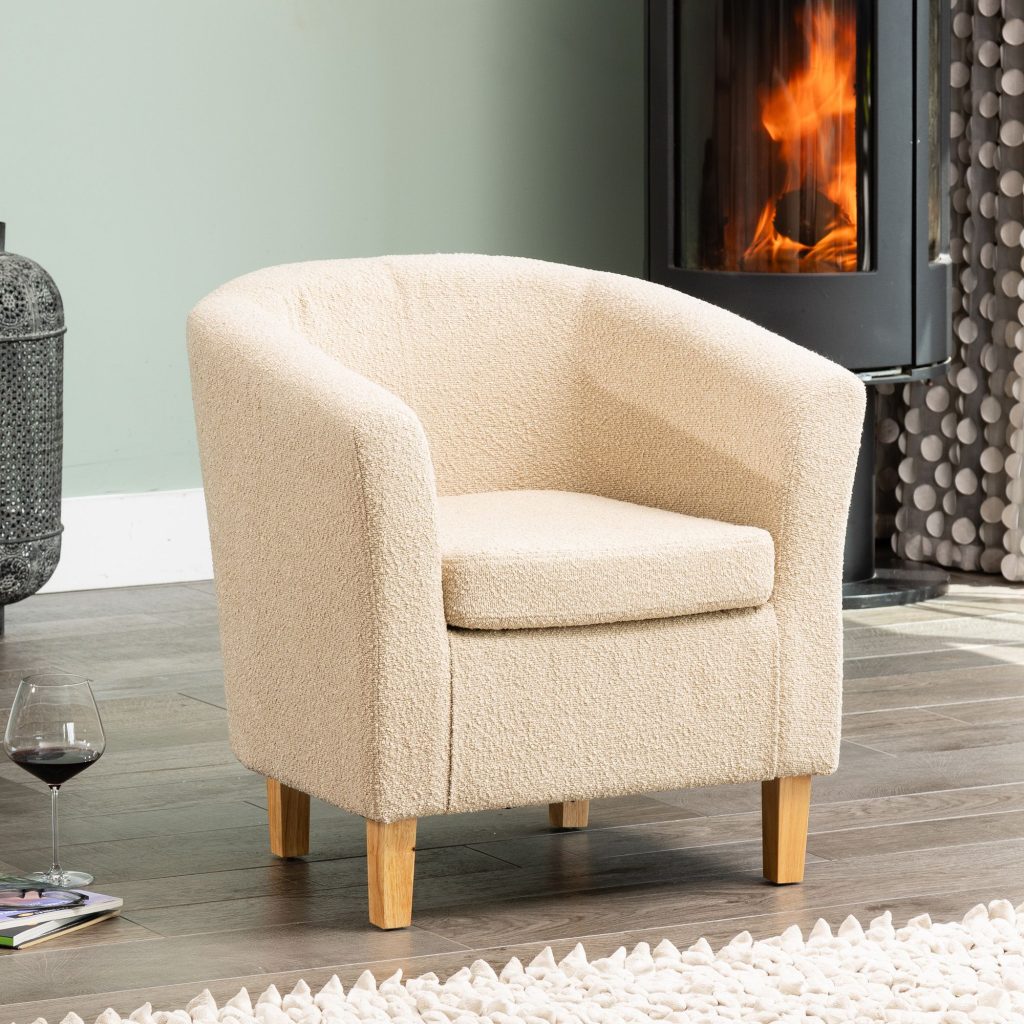 Branford Boucle Fabric Tub Chair