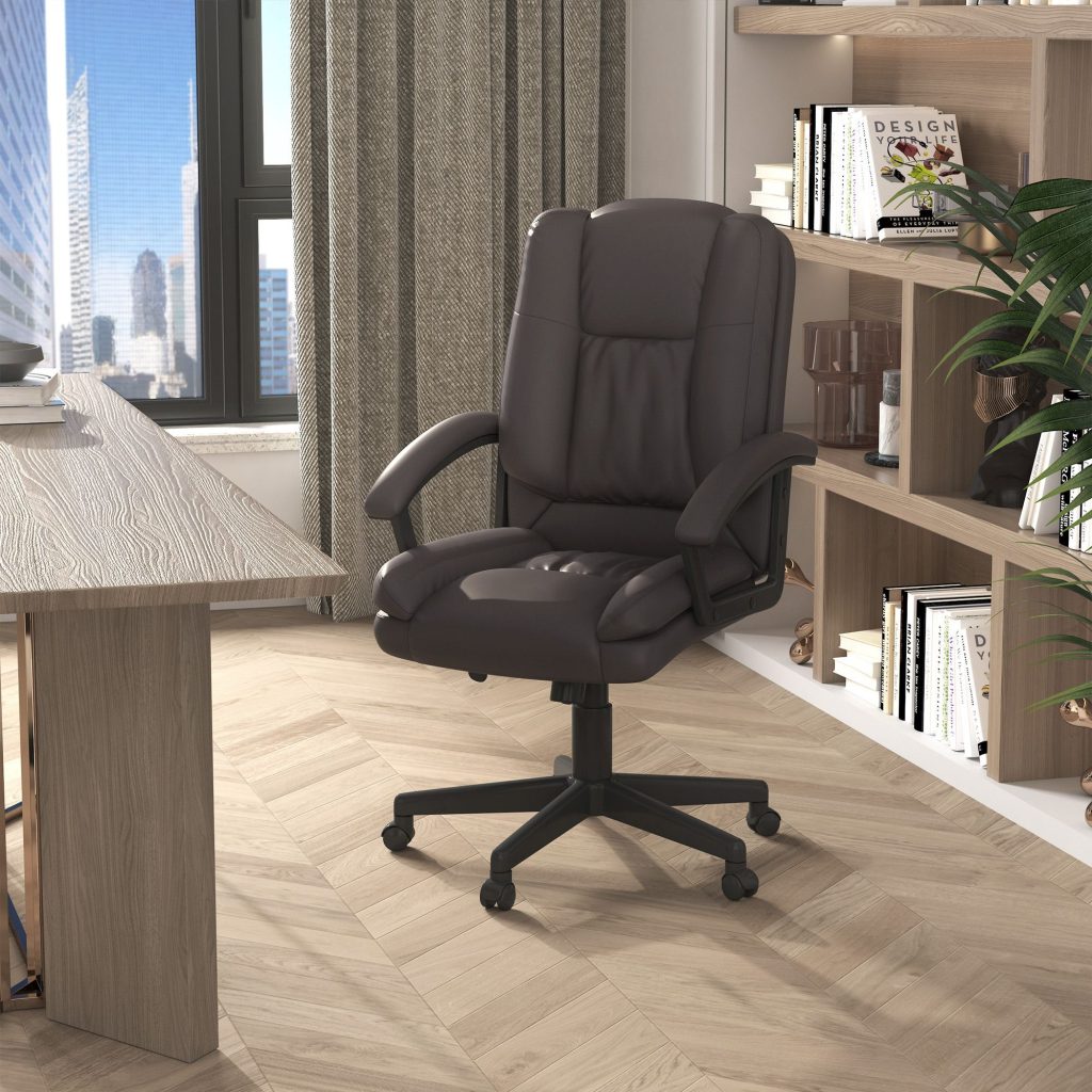 Modern Executive Office Chair Racing Swivel Height Adjustable PU Leather Rolling
