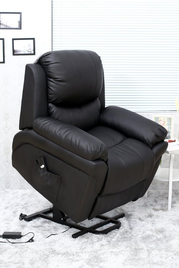 Madison Single Motor Electric Rise Recliner Bonded Leather Lift Chair | Bed Sava