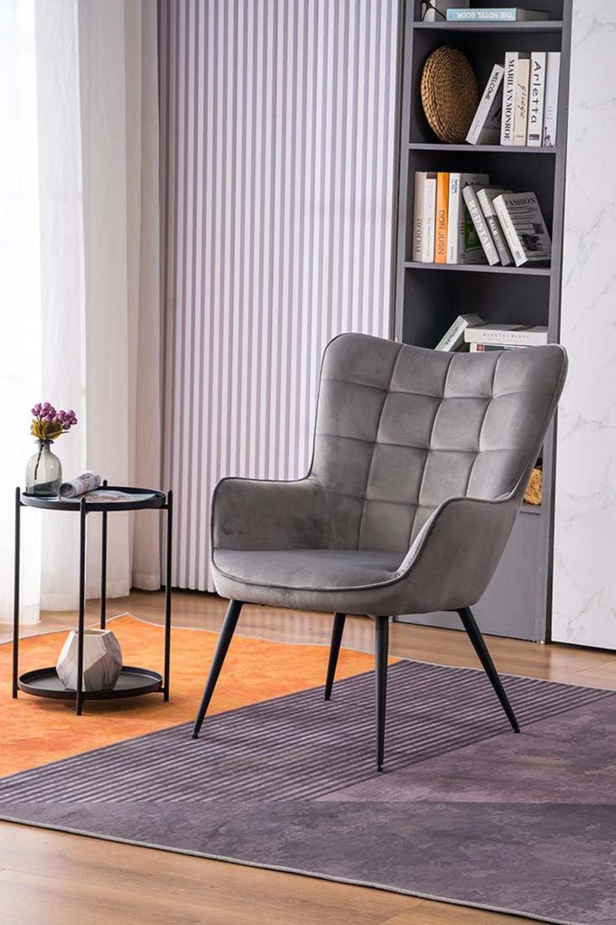 Vera Velvet Occasional Living Room Modern Accent Chair in 3 Colours