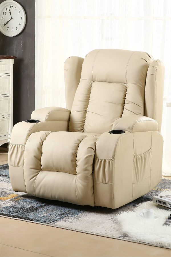 Caesar Electric Bonded Leather Automatic Recliner Heat  Massage Chair | Bed Sava