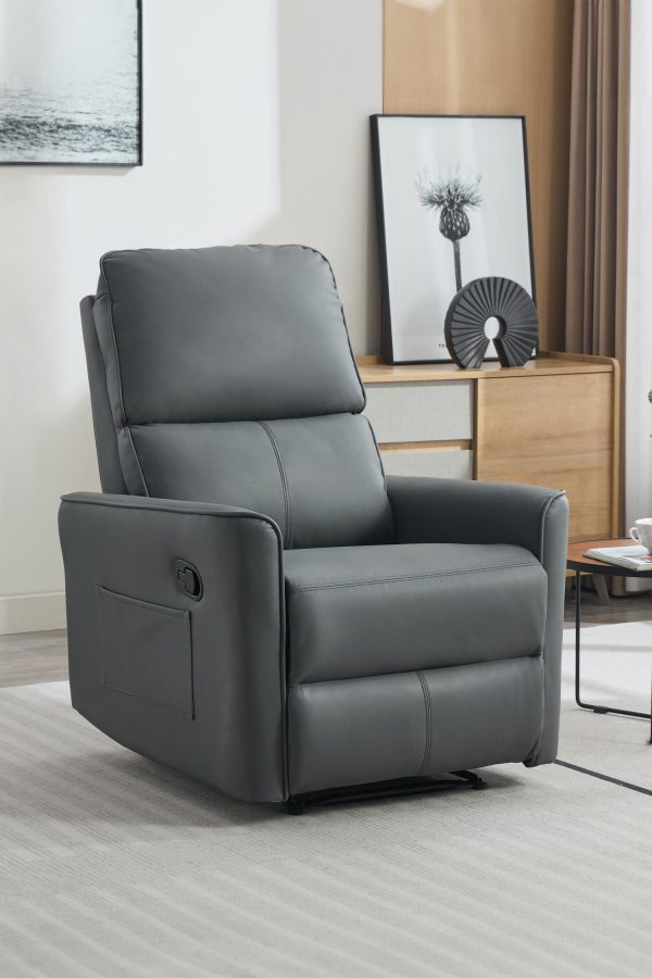 Madrid Manual Air Leather Recliner Chair | Bed Sava