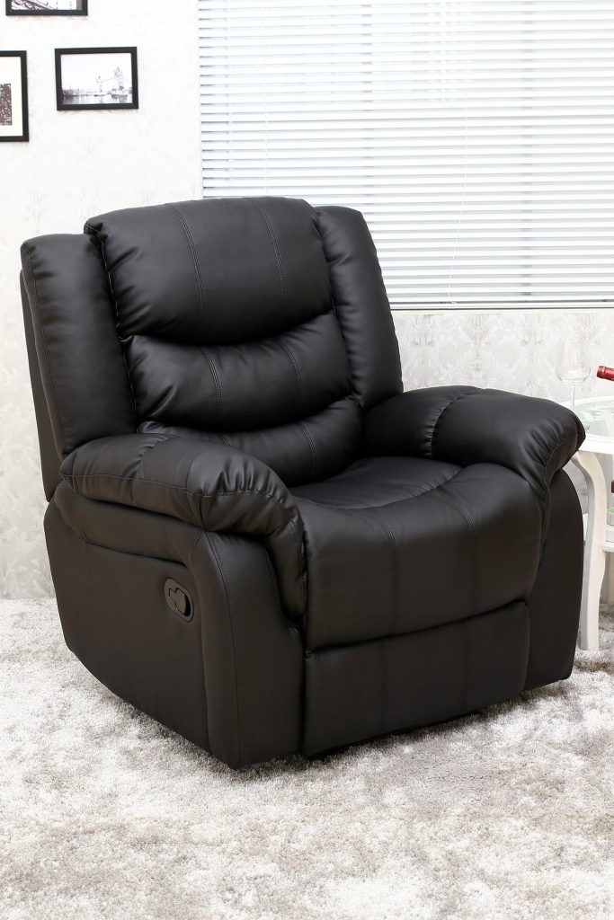 Seattle Manual Recliner Armchair Home Lounge Bonded Leather Chair