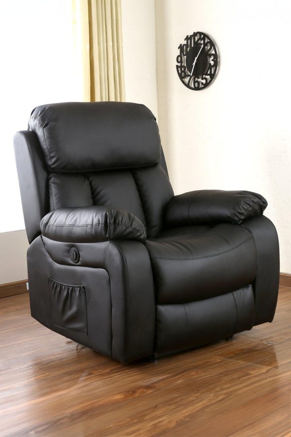 Chester Electric Bonded Leather Automatic Recliner Heat  Massage Chair | Bed Sava