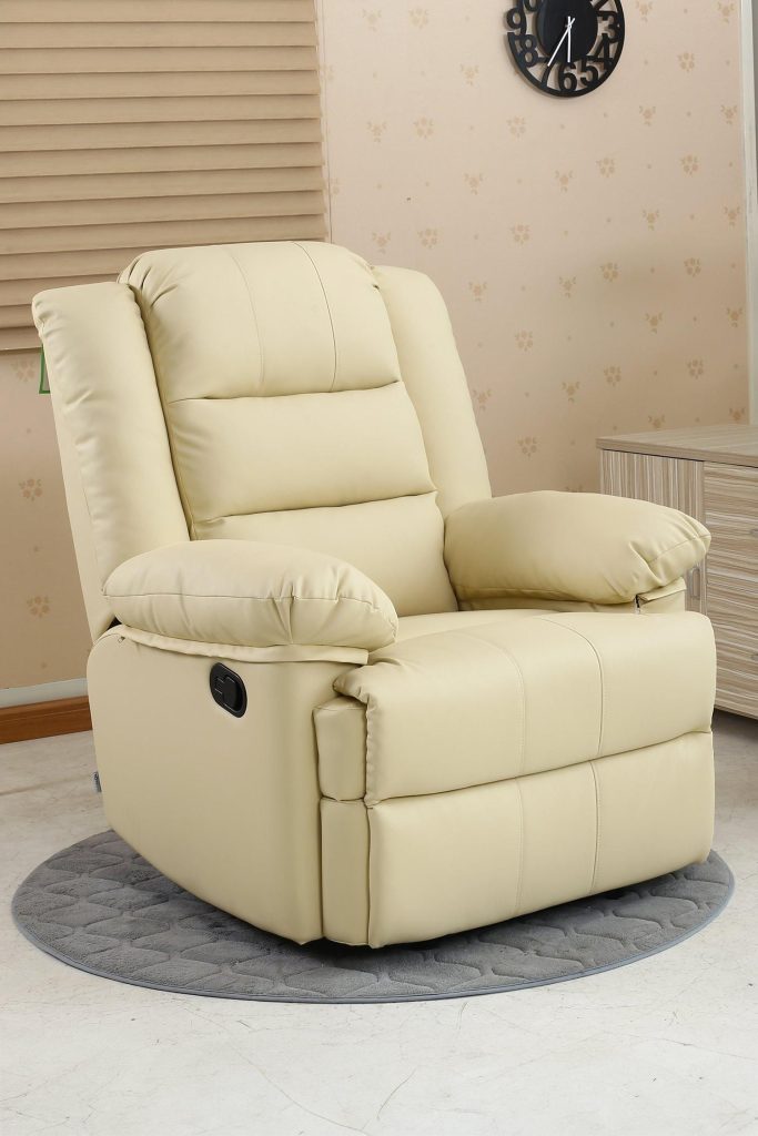 Loxley Bonded Leather Manual Recliner Armchair Sofa Home Lounge Chair