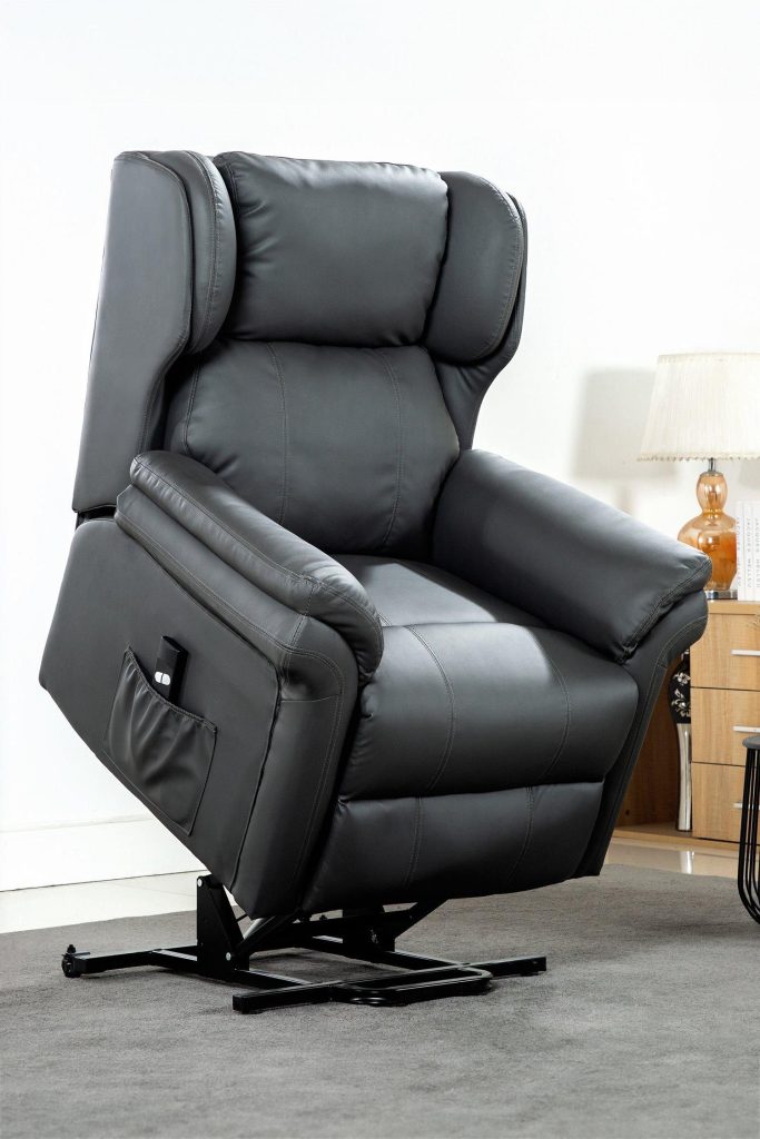 Oakford Single Motor Rise Recliner Bonded Leather Wingback Chair